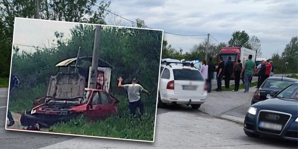Automobil smrskan kao limenka, otpali mu točkovi! Prve fotografije stravične nesreće kod Brčkog (FOTO)